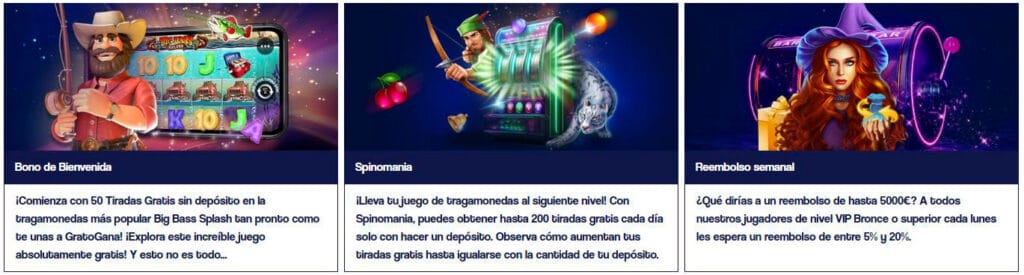 Bonos y promociones de Gratogana Casino